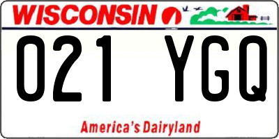 WI license plate 021YGQ