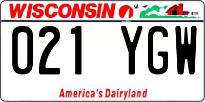 WI license plate 021YGW