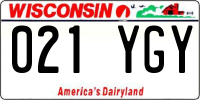 WI license plate 021YGY