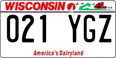 WI license plate 021YGZ