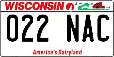 WI license plate 022NAC