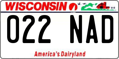 WI license plate 022NAD