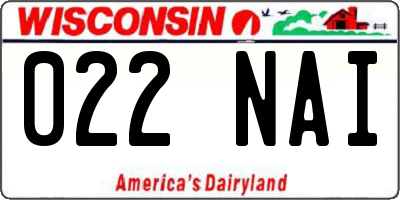 WI license plate 022NAI