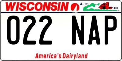WI license plate 022NAP