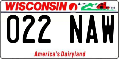 WI license plate 022NAW