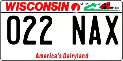 WI license plate 022NAX