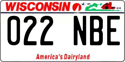 WI license plate 022NBE