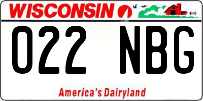 WI license plate 022NBG