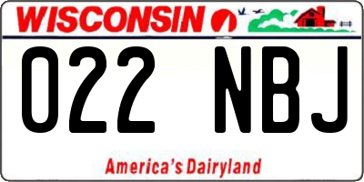 WI license plate 022NBJ