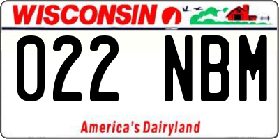 WI license plate 022NBM