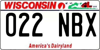 WI license plate 022NBX