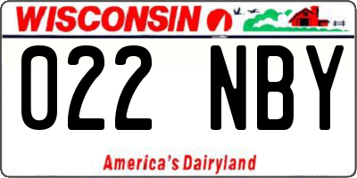 WI license plate 022NBY