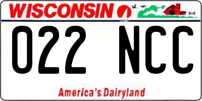 WI license plate 022NCC