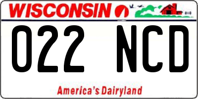 WI license plate 022NCD