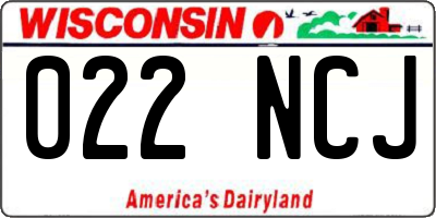 WI license plate 022NCJ