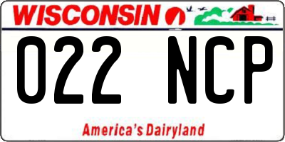WI license plate 022NCP
