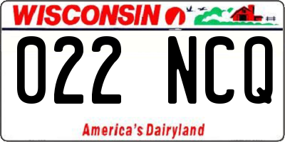 WI license plate 022NCQ