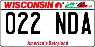 WI license plate 022NDA