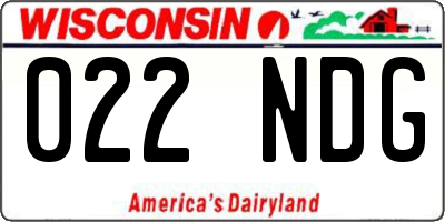 WI license plate 022NDG