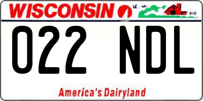 WI license plate 022NDL