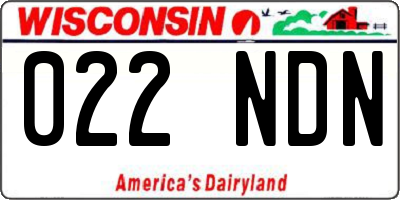 WI license plate 022NDN