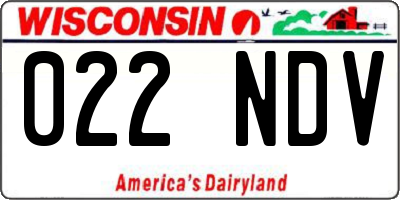 WI license plate 022NDV