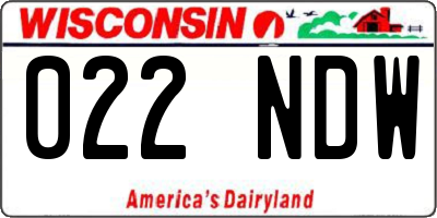 WI license plate 022NDW