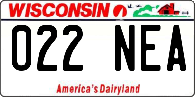 WI license plate 022NEA