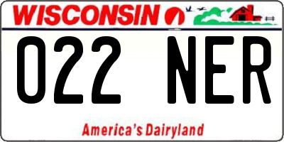 WI license plate 022NER
