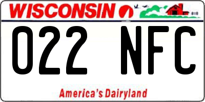 WI license plate 022NFC