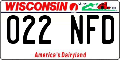 WI license plate 022NFD
