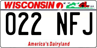 WI license plate 022NFJ