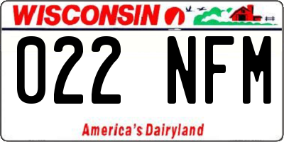 WI license plate 022NFM