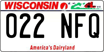 WI license plate 022NFQ