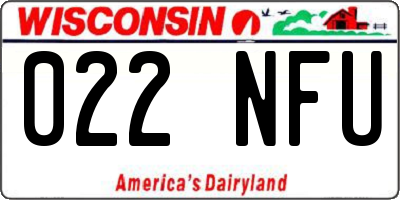 WI license plate 022NFU