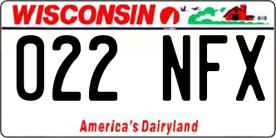 WI license plate 022NFX