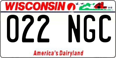 WI license plate 022NGC