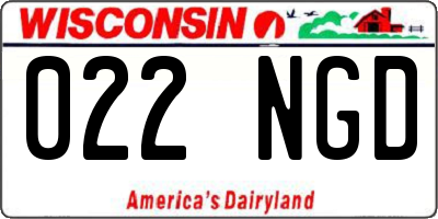 WI license plate 022NGD