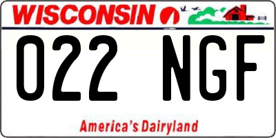 WI license plate 022NGF