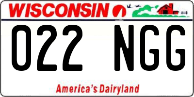 WI license plate 022NGG