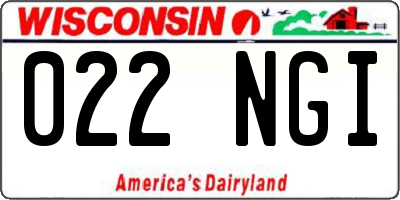 WI license plate 022NGI