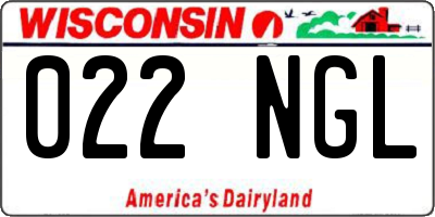 WI license plate 022NGL