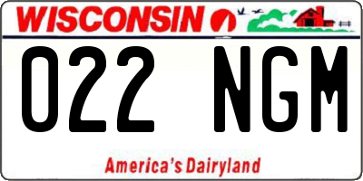 WI license plate 022NGM