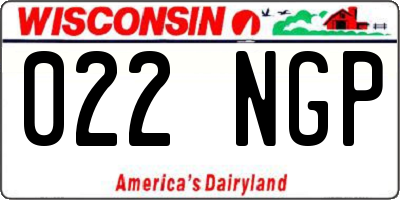 WI license plate 022NGP