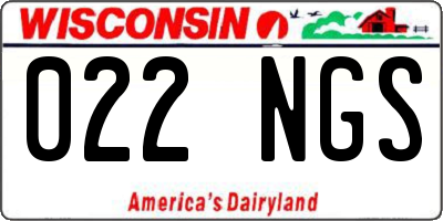 WI license plate 022NGS