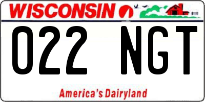 WI license plate 022NGT