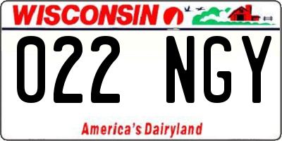 WI license plate 022NGY