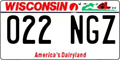 WI license plate 022NGZ