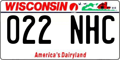 WI license plate 022NHC
