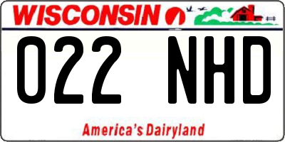 WI license plate 022NHD